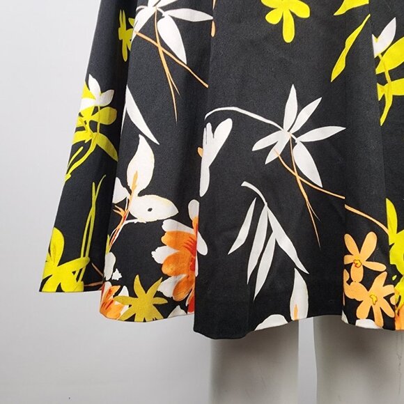 Joseph Ribkoff Black Floral Fit & Flare Dress Size 6 - Picture 3 of 9